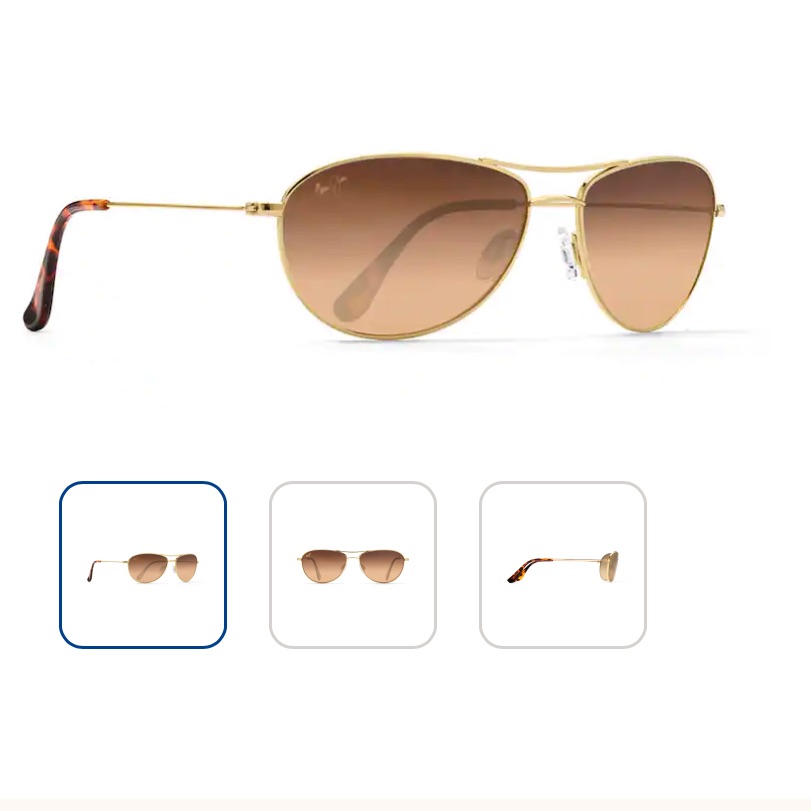 Maui Jim Baby Beach Gold Frame With Brown Gradient Lenses Aviator Sunglasses